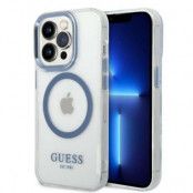 GUESS iPhone 14 Pro Skal Magsafe Metal Outline - Blå