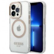 GUESS iPhone 14 Pro Skal Magsafe Metal Outline - Guld