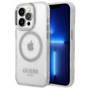 GUESS iPhone 14 Pro Skal Magsafe Metal Outline - Silver