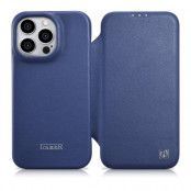 iCarer iPhone 14 Pro Mobilskal Magsafe CE Läder - Blå