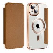 iPhone 14 Pro Magsafe Plånboksfodral RFID Flip - Brun