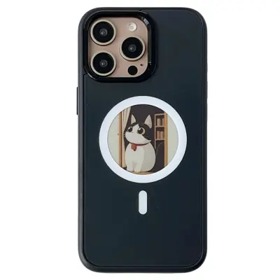 iPhone 14 Pro Mobilskal MagSafe 4 Colors NFC DIY Smart E-Ink - Svart