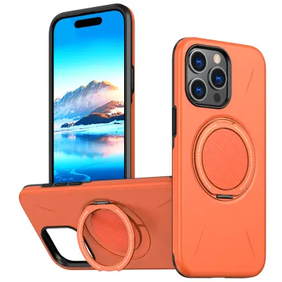 iPhone 14 Pro Mobilskal MagSafe Rotating Kickstand TPU + PC (Orange)
