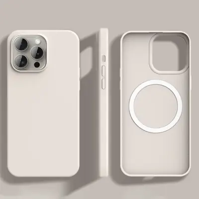 iPhone 14 Pro Mobilskal MagSafe Ultra Thin Silikon (Antique Vit)