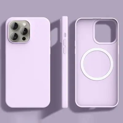 iPhone 14 Pro Mobilskal MagSafe Ultra Thin Silikon (Bean Lila)