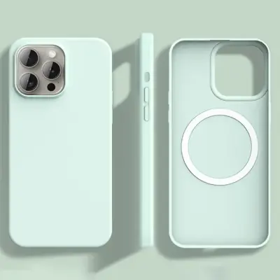 iPhone 14 Pro Mobilskal MagSafe Ultra Thin Silikon (Ljusgrön)