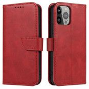 iPhone 14 Pro Plånboksfodral Elegant Magnet - Röd