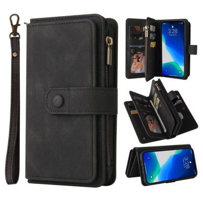 iPhone 14 Pro Plånboksfodral KT Zipper - Svart