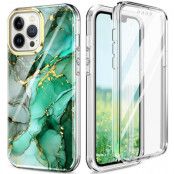 iPhone 14 Pro Skal 360 Marble - Grön L12