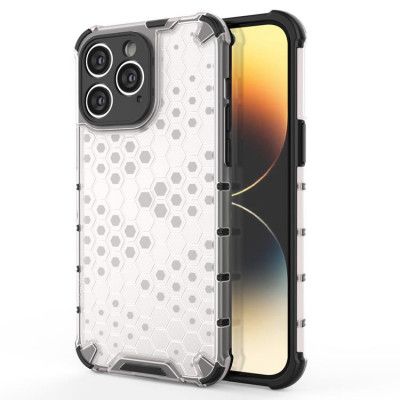 iPhone 14 Pro Skal Honeycomb Armored Hybrid - Transparent