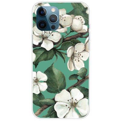 iPhone 14 Pro Skal TPU - Vita blommor