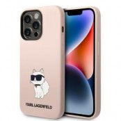 Karl Lagerfeld Choupette Rosa Silikonfodral till iPhone 14 Pro