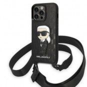Karl Lagerfeld iPhone 14 Pro Skal med halsband Ikonik Patch - Svart