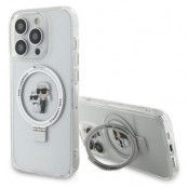 Karl Lagerfeld iPhone 14 Pro Mobilskal MagSafe Ringställ - Vit