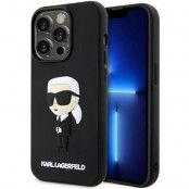 Karl Lagerfeld iPhone 14 Pro Mobilskal Rubber Ikonik 3D Svart