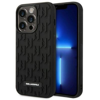 Karl Lagerfeld iPhone 14 Pro Skal 3D Monogram - Svart
