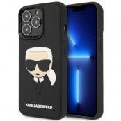 Karl Lagerfeld iPhone 14 Pro Skal 3D Rubber Karl`s Head - Svart