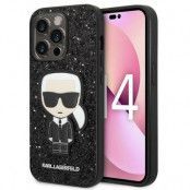 Karl Lagerfeld iPhone 14 Pro Skal Glitter Flakes Ikonik - Svart