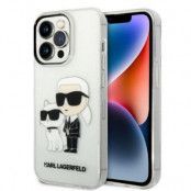 Karl Lagerfeld iPhone 14 Pro Skal IML GLIT NFT Karl & Choupette - Clear