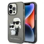 Karl Lagerfeld iPhone 14 Pro Skal IML GLIT NFT Karl&Choupette - Svart
