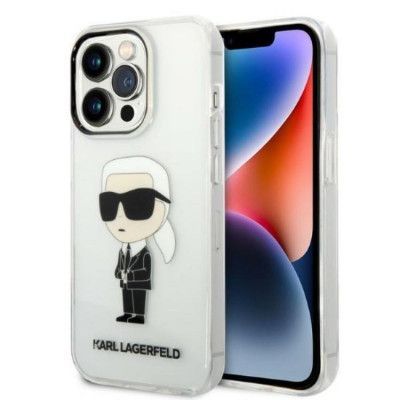 Karl Lagerfeld iPhone 14 Pro Skal IML NFT Ikonik - Transparent