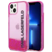 Karl Lagerfeld iPhone 14 Pro Skal Liquid Glitter Logo - Rosa