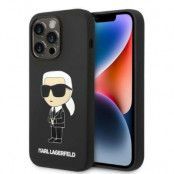 Karl Lagerfeld iPhone 14 Pro Skal Magsafe Silicone Ikonik - Svart