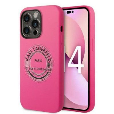 Karl Lagerfeld iPhone 14 Pro Skal Silicone RSG - Rosa