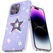 Kingxbar iPhone 14 Pro Skal Heart Star - Lila Star