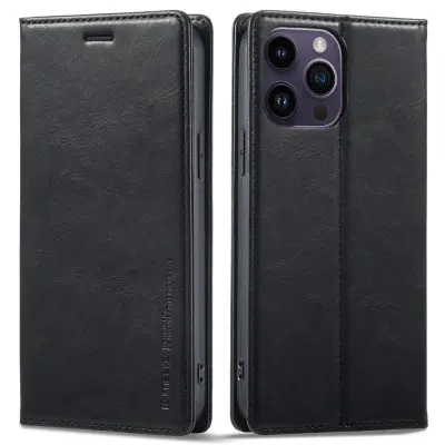 LC.IMEEKE iPhone 14 Pro Plånboksfodral i Konstläder - Svart