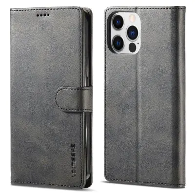 LC.IMEEKE iPhone 14 Pro Plånboksfodral Konstläder - Svart