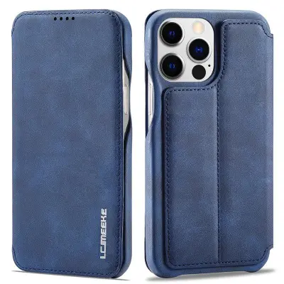 LC.IMEEKE iPhone 14 Pro Fodral Ställ Magnetisk KonstLäder - Blå