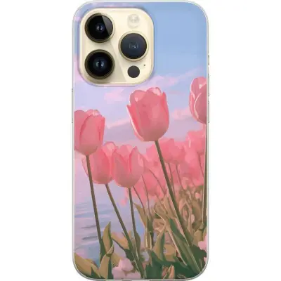 Mobilskal till AppleiPhone 14 Pro med Rosa Tulpaner