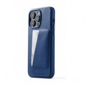 Mujjo iPhone 14 Pro Skal Korthållare Full Läder - Monacoblå