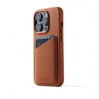 Mujjo iPhone 14 Pro Skal Korthållare Full Läder - Tan