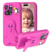 Penguin iPhone 14 Pro Fodral Kickstand Stöttålig EVA - Rosa