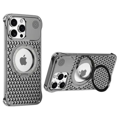 R-JUST RJ64 iPhone 14 Pro Mobilskal Aluminium Grå Cooling Case