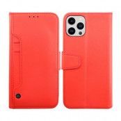 RV iPhone 14 Pro Plånboksfodral med Extra Kortfack - Röd