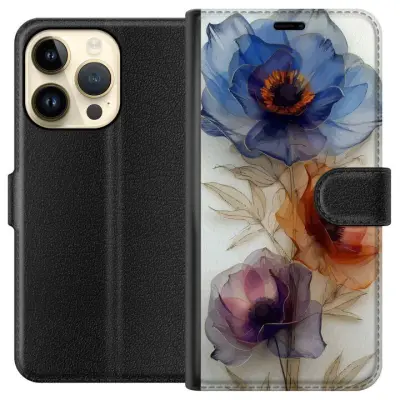 Plånboksfodral till Apple iPhone 14 Pro med Silkesblommor