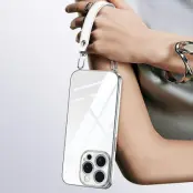 SULADA Mobilskal till iPhone 14 Pro Ultra Clear TPU med Handledsrem - Vit