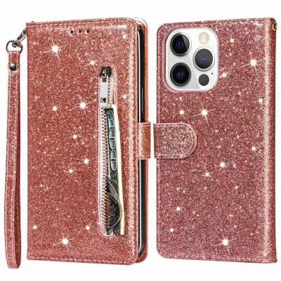 Trolsk Glitter Wallet (iPhone 14 Pro) - Guld