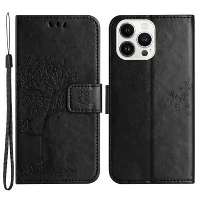 Trolsk Tree and Owl Wallet (iPhone 14 Pro) - Mörkrosa