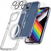 [6in1] BOOM iPhone 14 Skal - Linsskydd - Härdat Glas - MagSafe Ring