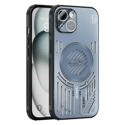 ABEEL iPhone 14 Magnetiskt Fodral Aluminium + PC + TPU - Blå