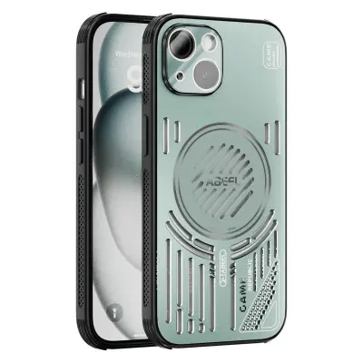 ABEEL iPhone 14 Magnetiskt Fodral Aluminium + PC + TPU - Ljusgrön