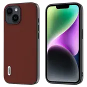 ABEEL Mobilskal till iPhone 14 i Äkta Läder och TPU - Brun