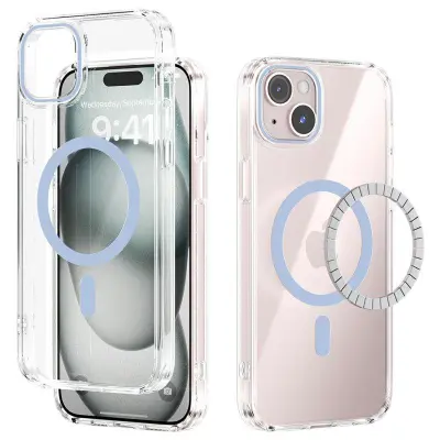 ABEEL iPhone 14 Mobilskal MagSafe Anti Scratch Klar TPU - Blå