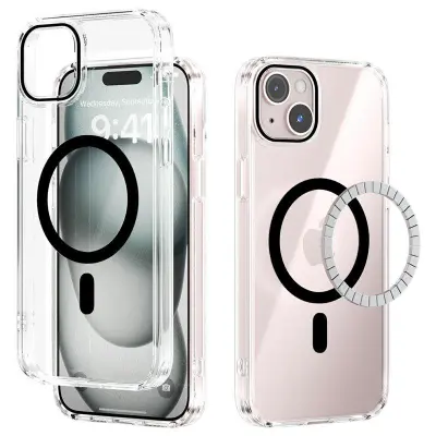 ABEEL iPhone 14 Mobilskal MagSafe Anti Scratch Klar TPU Svart
