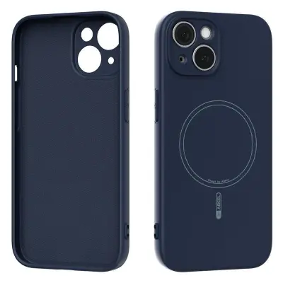 ABEEL iPhone 14 Mobilskal MagSafe Kompatibel Blå Silikon