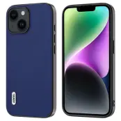 ABEEL iPhone 14 TextuRöd KonstLäder Fodral Shockproof Blå